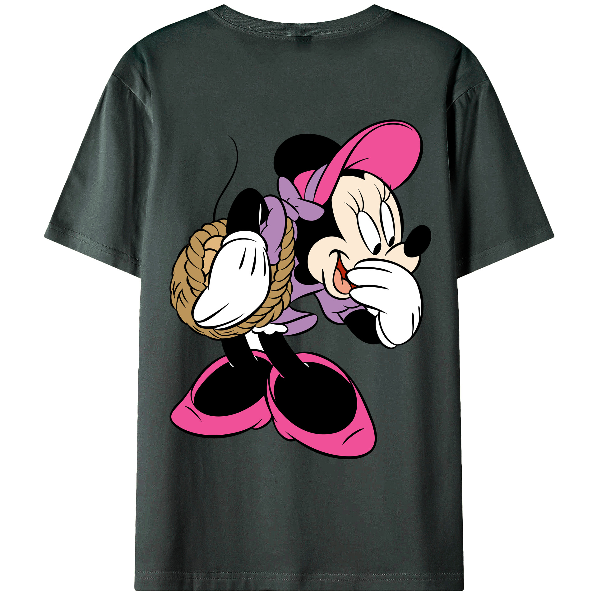 ミッキーマウス Mickey Mouse 綿100％ メンズ半袖Tシャツ（バックプリント） 通気性